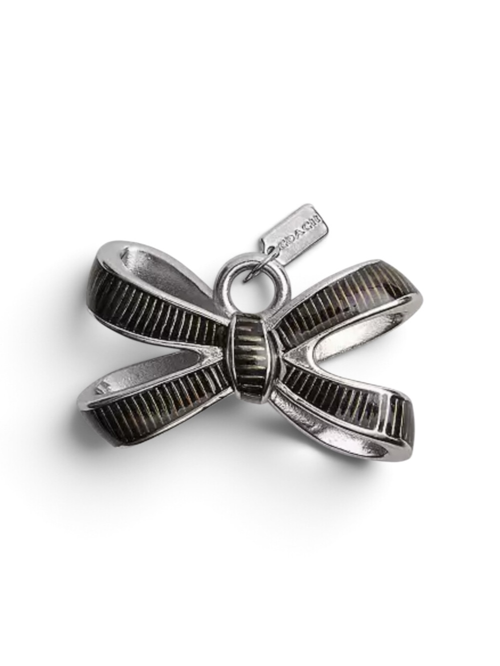 Coach NWT Silver Bow Charm Pendant - Silver